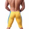 FEESHOW Men's Workout Gym Sports Fitness Running Tights Shorts Pants (Yellow, L) view 2