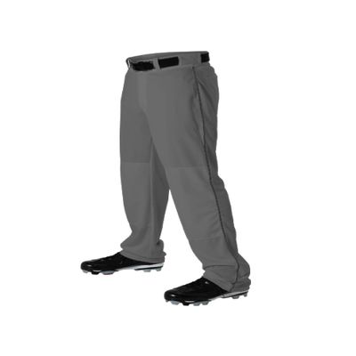 Alleson Athletic Men's Baseball Pants with Braid, Charcoal/Black, X-Large