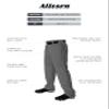 Alleson Athletic Men's Baseball Pants with Braid, Charcoal/Navy, Small view 3