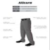 Alleson Athletic Men's Baseball Pants with Braid, Charcoal/Scarlet, 3X-Large view 3