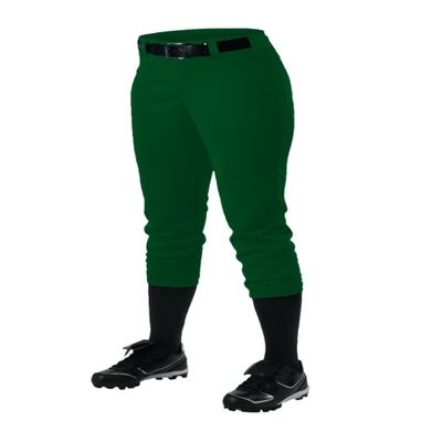 Alleson Athletic Girls Belt Loop Fastpitch Pant, Dark Green, Large