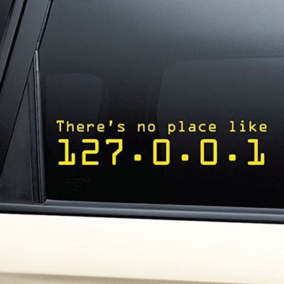 Nashville Decals There's No Place Like 127.0.0.1 (Home) Vinyl Decal Laptop Car Truck Bumper Window Sticker - Yellow
