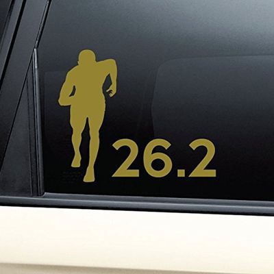 Nashville Decals 26.2 Marathon Male Runner Vinyl Decal Laptop Car Truck Bumper Window Sticker - Metallic Gold Matte