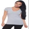 4 Pack Zenana Women's Basic V-Neck T-Shirts Med White, Navy, H Gray, H Beige view 3