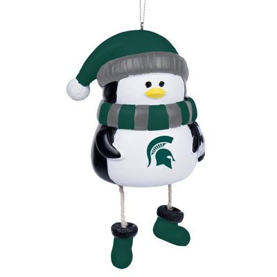 FOCO Michigan State Dangle Foot Penguin Ornament