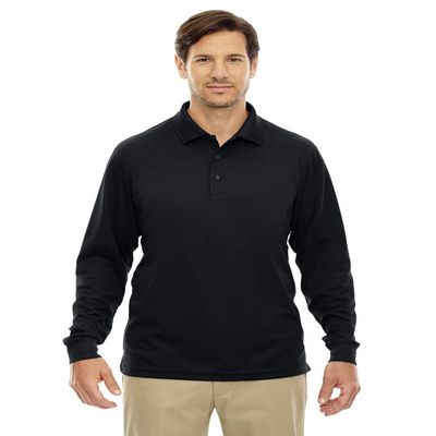 Ash City - Core 365 Pinnacle Men's Performance Pique Polo Shirt, Black, XXXX-Large
