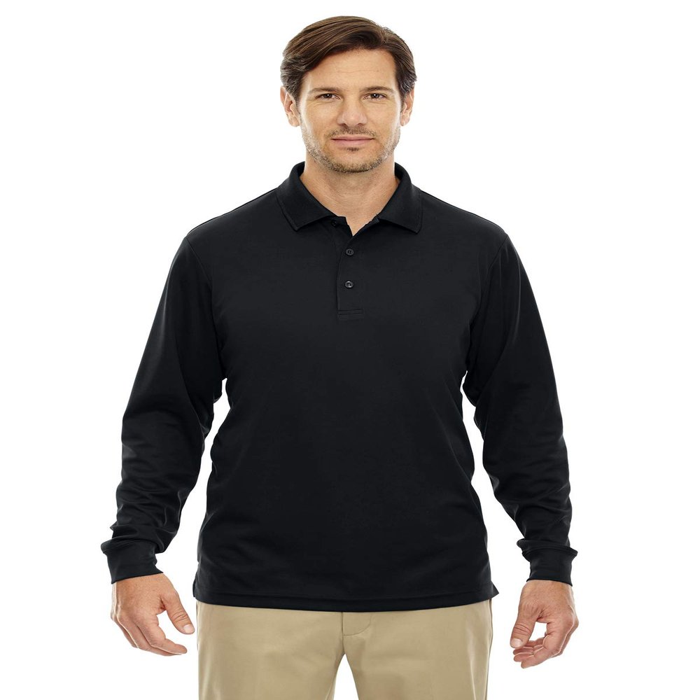 Ash City - Core 365 Pinnacle Men's Performance Pique Polo Shirt, Black, XXXX-Large