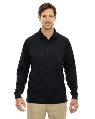 Ash City - Core 365 Pinnacle Men's Performance Pique Polo Shirt, Black, XXXXX-Large Tall