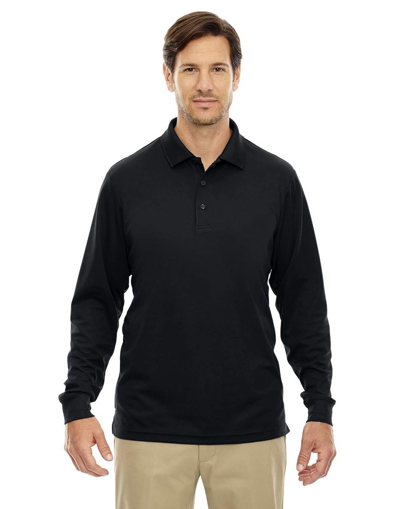 Ash City - Core 365 Pinnacle Men's Performance Pique Polo Shirt, Black, XXXXX-Large Tall