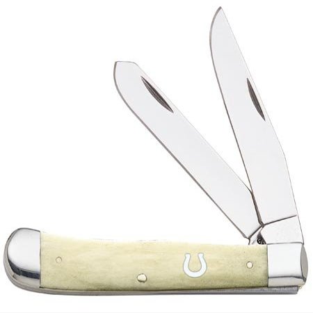 Case XX WR Pocket Knife Horseshoe Shield Natural Smooth Bone Trapper Item #9197 - (6254 SS) - Length Closed: 4 1/8 Inches