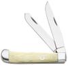 Case XX WR Pocket Knife Horseshoe Shield Natural Smooth Bone Trapper Item #9197 - (6254 SS) - Length Closed: 4 1/8 Inches view 1