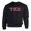 Fashion Greek Tau Kappa Epsilon Twill Letter Crewneck Sweatshirt Black RBW Small view 1