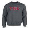Fashion Greek Tau Kappa Epsilon Twill Letter Crewneck Sweatshirt Dark Heather RBW Medium view 1