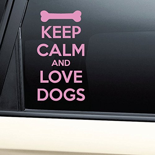 Nashville Decals Keep Calm and Love Dogs Vinyl Decal Laptop Car Truck Bumper Window Sticker - Pink