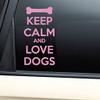 Nashville Decals Keep Calm and Love Dogs Vinyl Decal Laptop Car Truck Bumper Window Sticker - Pink view 1