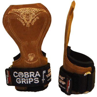 Cobra Grips FIT Leather Weight Lifting Gloves Heavy Duty Straps, Alternative to Power Lifting Hooks, Power Lifting For Deadlifts With Built in Adjustable Neoprene