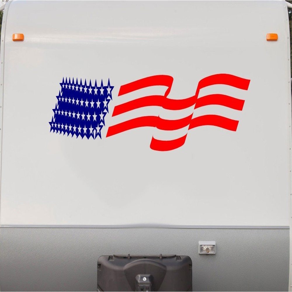 American Flag USA RV Camper Vinyl Decal Sticker Graphic Mural