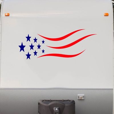 American Flag USA RV Camper Vinyl Decal Sticker Graphic Mural 2