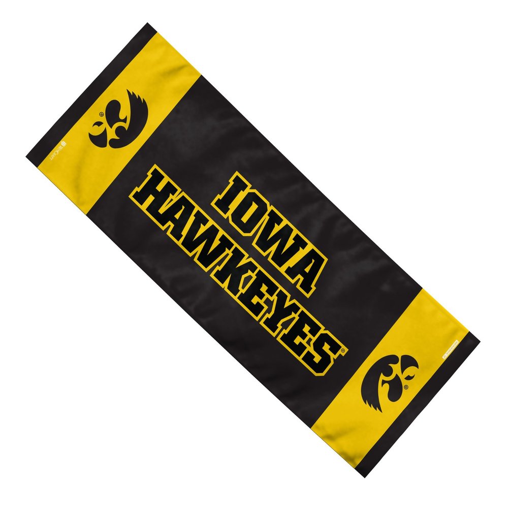 Mission Athletecare NCAA Iowa Hawkeyes Team EnduraCool Microfiber Towel, 12" x 30", Black