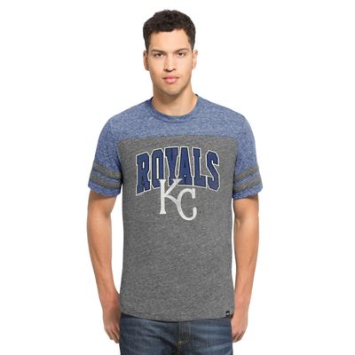 '47 MLB Kansas City Royals Men's Neps Football Tee, Small, Vintage Grey