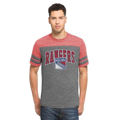 '47 NHL New York Rangers Men's Neps Football Tee, XX-Large, Vintage Grey