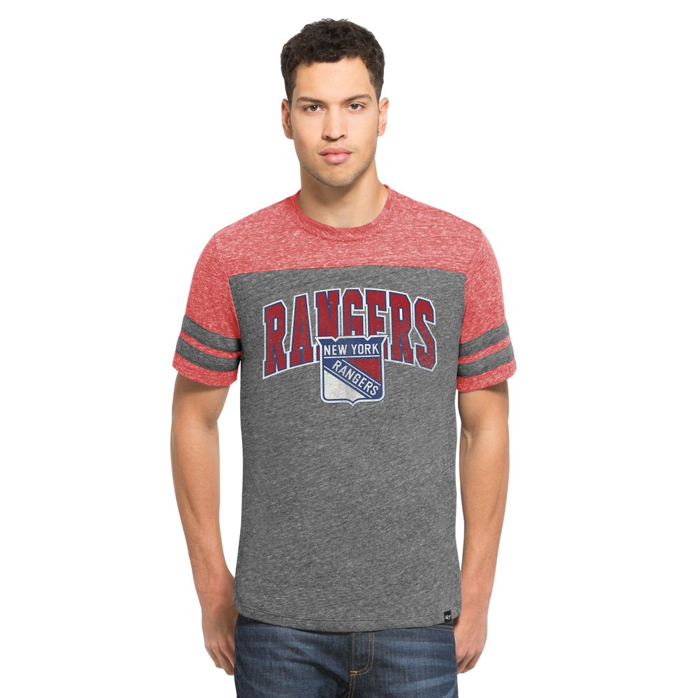 '47 NHL New York Rangers Men's Neps Football Tee, XX-Large, Vintage Grey