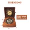 New Nautical Ship Compass with Watch in Square Wooden Box Vintage Brass Maritime Navigation Instrument Collectible Gift for Sailors and Explorers view 3