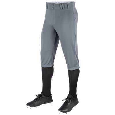 CHAMPRO boys Triple Crown Knicker Style Youth Baseball Pants in Solid Color with Reinforced Sliding Areas , Graphite, X-Small