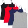 4 Pack Active Basic Women Basic Tank Tops,Black/H Gray/Navy/Red,Large view 1