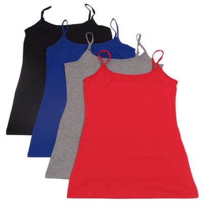 4 Pack Active Basic Women Basic Tank Tops,Black/Red/Royal/H Gray,Large