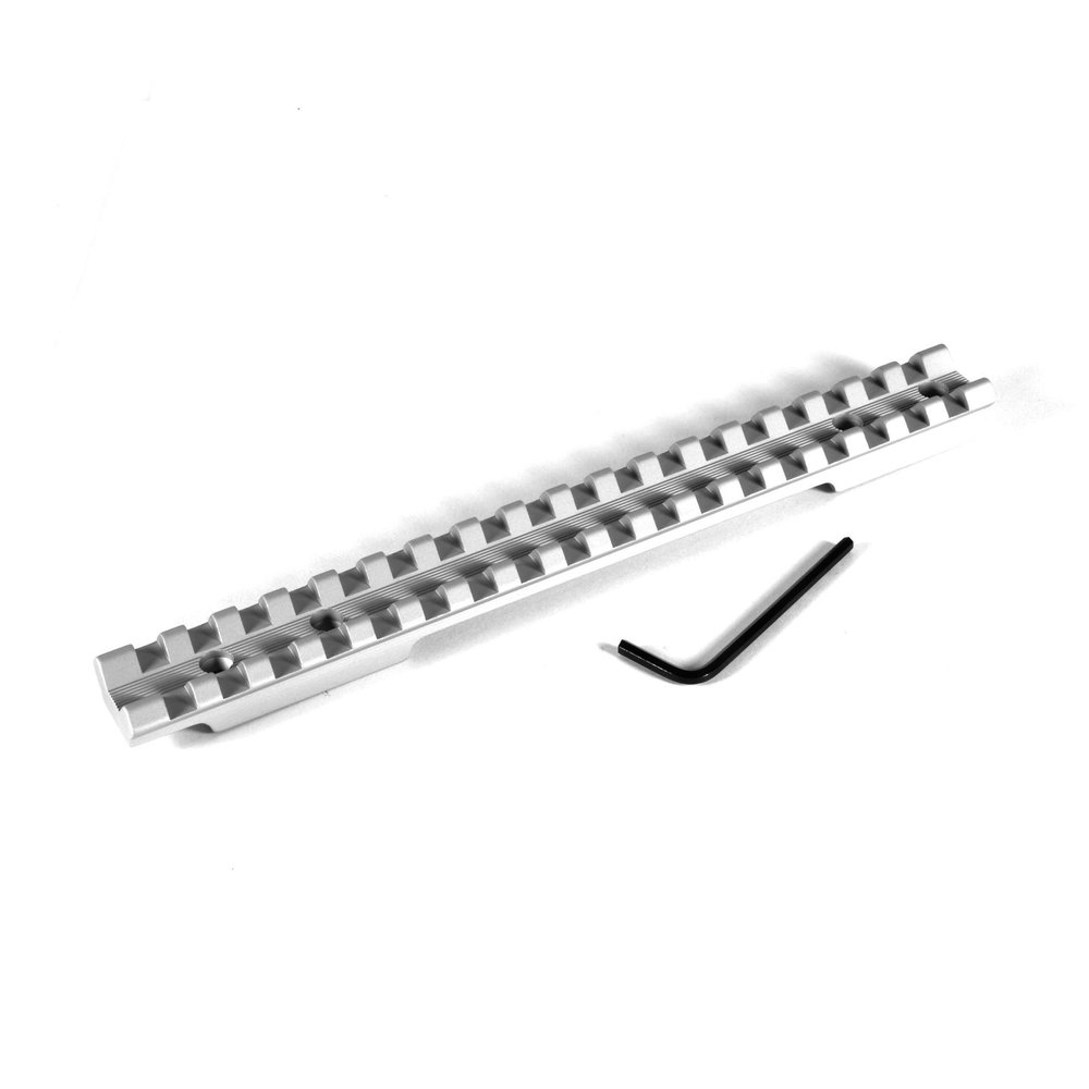 EGW Picatinny Rail Scope Mount for Savage Round Back Long Action 0 MOA Silver