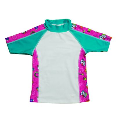 Baby Banz Girls' Rash Guard, Cool Gardie Pink, 4
