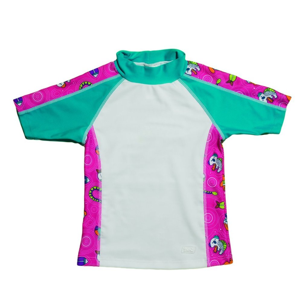 Baby Banz Girls' Rash Guard, Cool Gardie Pink, 4