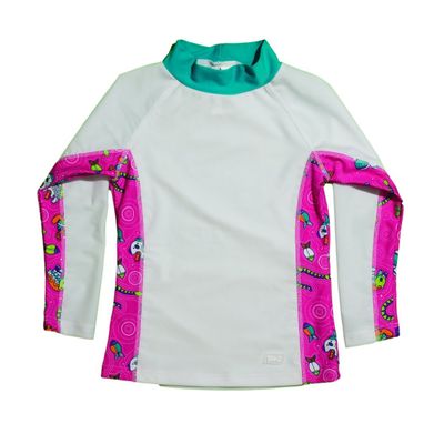Baby Banz Girls' Toddler Long Sleeve Rash Guard, Cool Pink, 2