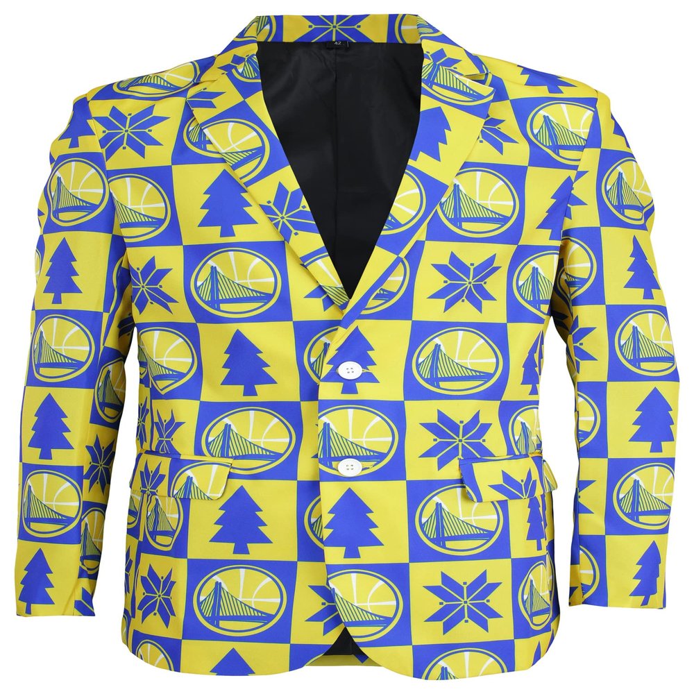 FOCO Golden State Warriors Patches Ugly Business Jacket - Mens Size 48