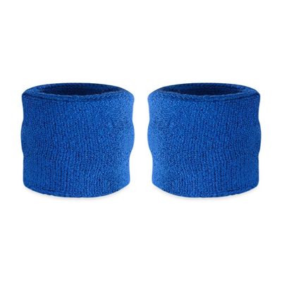 Suddora Wrist Sweatbands, Absorbent and Breathable Thick Cotton Bands for Working Out, Gymnastics, Basketball, Tennis, and Football, Multiuse Wristbands for Costumes and Cosplay, Blue