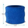 Suddora Wrist Sweatbands, Absorbent and Breathable Thick Cotton Bands for Working Out, Gymnastics, Basketball, Tennis, and Football, Multiuse Wristbands for Costumes and Cosplay, Blue view 3