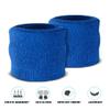 Suddora Wrist Sweatbands, Absorbent and Breathable Thick Cotton Bands for Working Out, Gymnastics, Basketball, Tennis, and Football, Multiuse Wristbands for Costumes and Cosplay, Blue view 4
