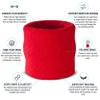 Suddora Wrist Sweatbands, Absorbent and Breathable Thick Cotton Bands for Working Out, Gymnastics, Basketball, Tennis, and Football, Multiuse Wristbands for Costumes and Cosplay, Red view 2