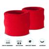 Suddora Wrist Sweatbands, Absorbent and Breathable Thick Cotton Bands for Working Out, Gymnastics, Basketball, Tennis, and Football, Multiuse Wristbands for Costumes and Cosplay, Red view 4