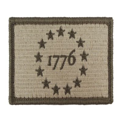 1776 Patriot Tactical Hook and Loop Fully Embroidered Morale Tags Patch (Subdued)
