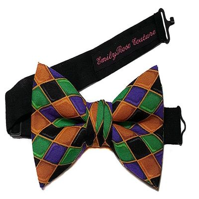 EmilyRose Couture Men's Special Prints Bow Ties (Group 2 of 2) (Medium-6 to 12 year olds, Harlequin)