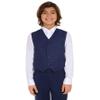 Calvin Klein Boys' Formal Suit Vest, Tailored Fit & Adjustable Back Strap, 4-button Single Breasted Closure & 2 Slit Pockets, Bright Blue, 8 view 3