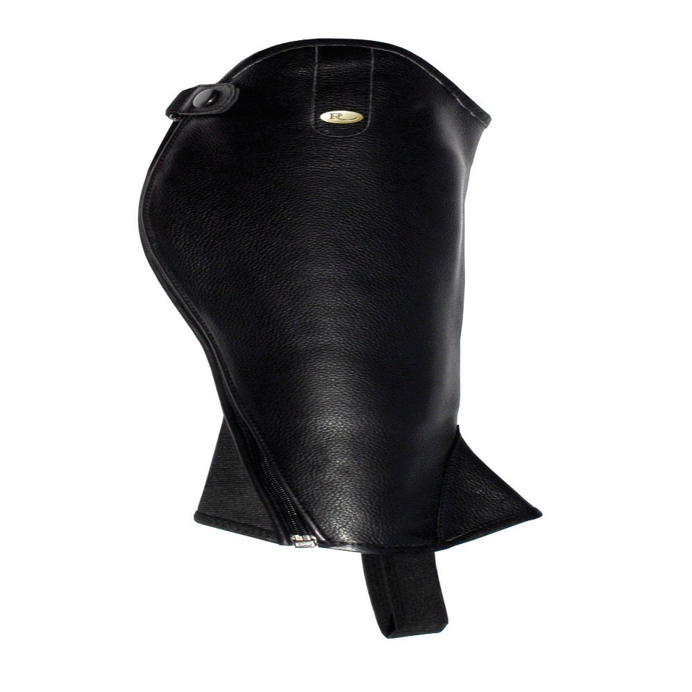 Rhinegold Elite Curved Zip Gaiters -Small-Brown