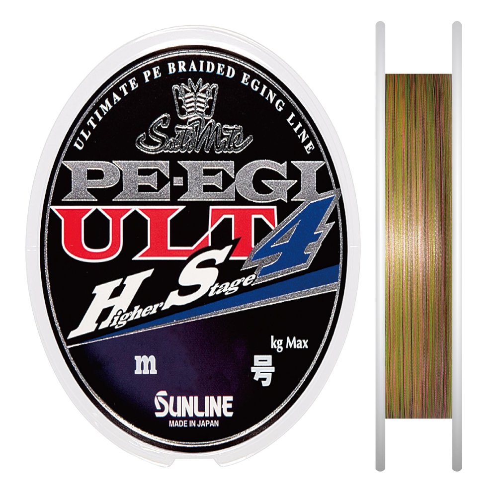 SUNLINE Saltimate PE Egi ULT HS4 240m No. 0.5 7.8 lbs (3.9 kg), 4 Pieces, White, Pink, Light Green