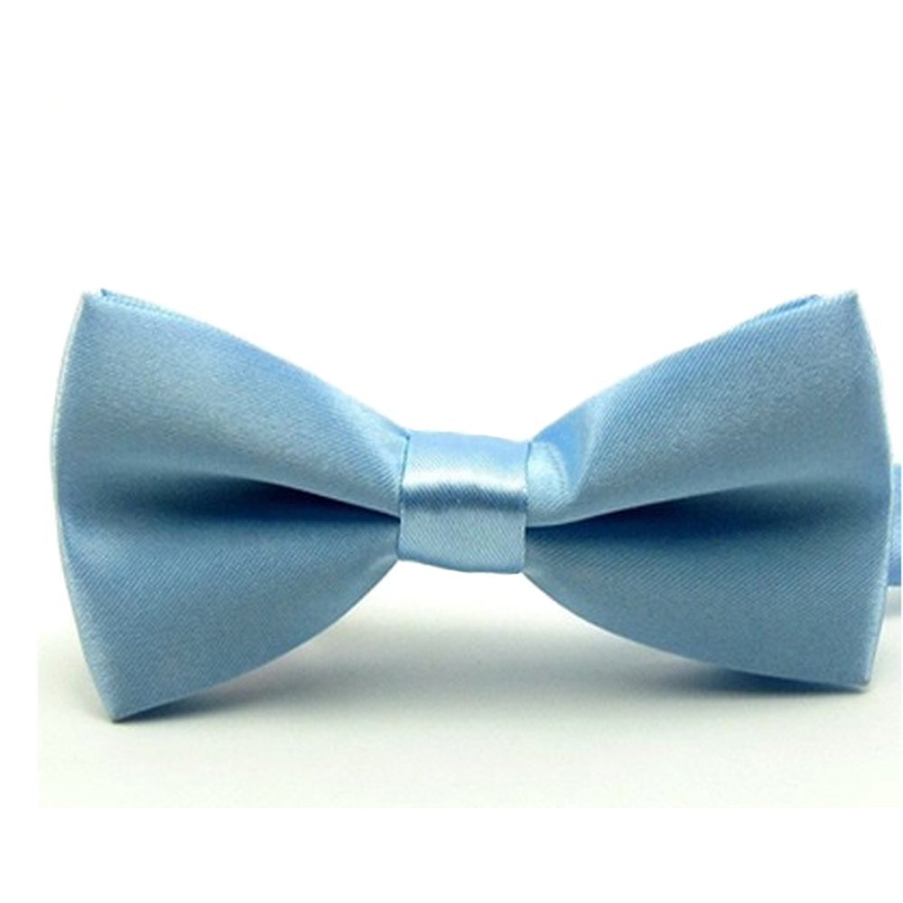 Boys Solid Blue Pre-Tied Bow Ties, 1 to 10 years (2 Bowties, Baby Blue)