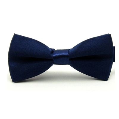 Boys Solid Blue Pre-Tied Bow Ties, 1 to 10 years (1 Bowtie, Navy Blue)