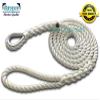DBROPES 3 Strand Mooring Pendant Line 100% Nylon Rope with Stainless Steel Thimble. Tensile Strength 10400 Lbs. Made in USA (White Nylon, 5/8" x 15') view 2