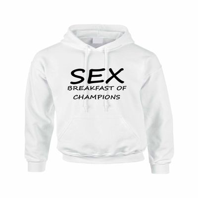 ALLNTRENDS Adult Hoodie Sex Breakfast of Champions Funny Humor Top (L, White)