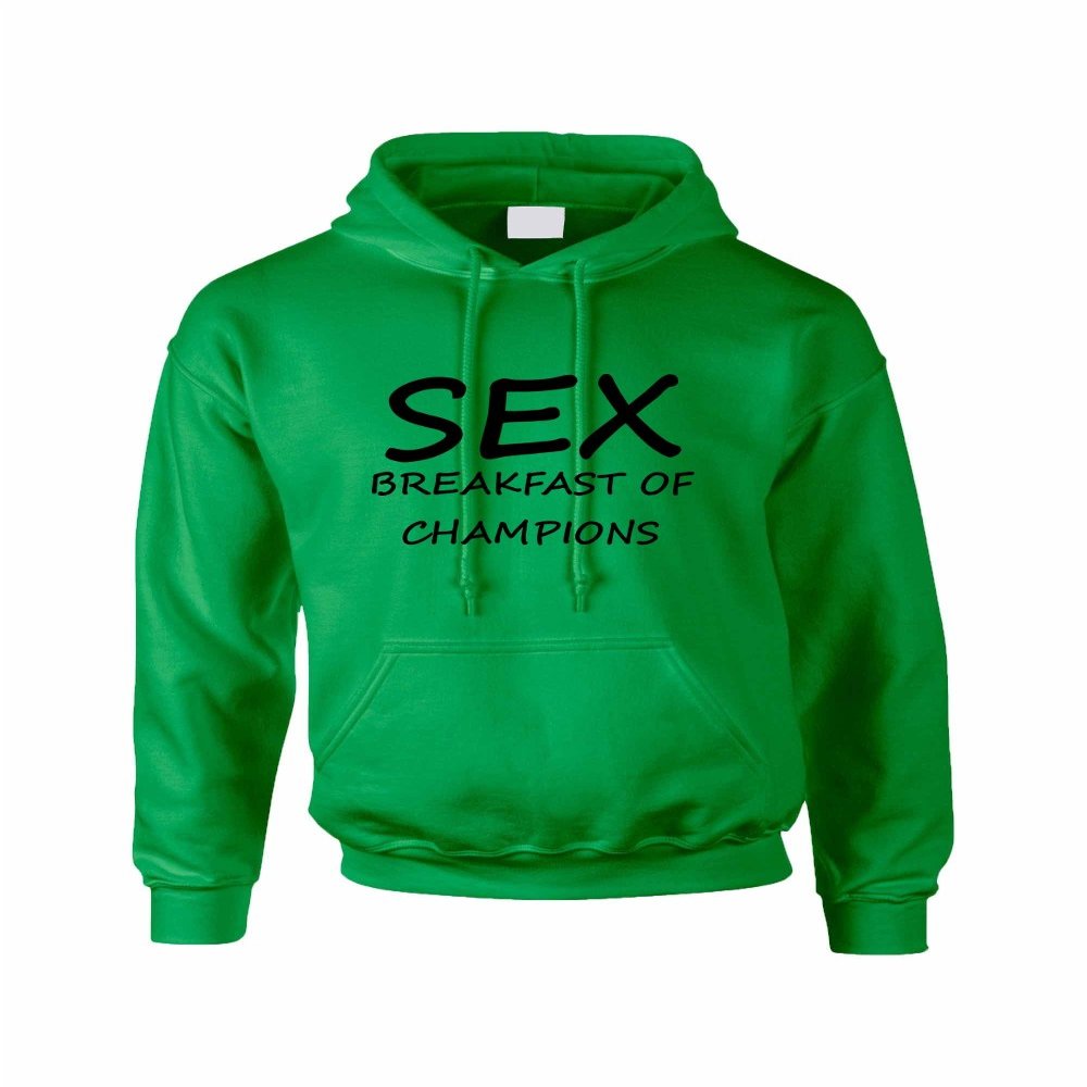 ALLNTRENDS Adult Hoodie Sex Breakfast of Champions Funny Humor Top (XL, Irish Green)